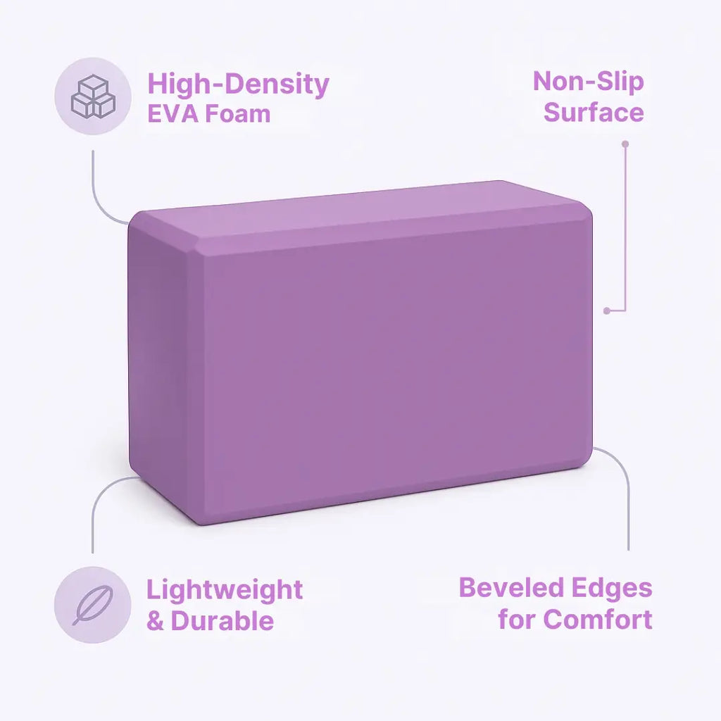 EVA Yoga Brick Lightweight Support Block for Flexibility & Balance
