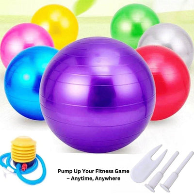 Gym & Yoga Exercise Ball with Air Pump – Strengthen, Stretch & Tone at Home