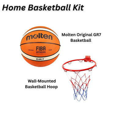 Home Basketball Kit (Official Ball & Wall Hoop Set)
