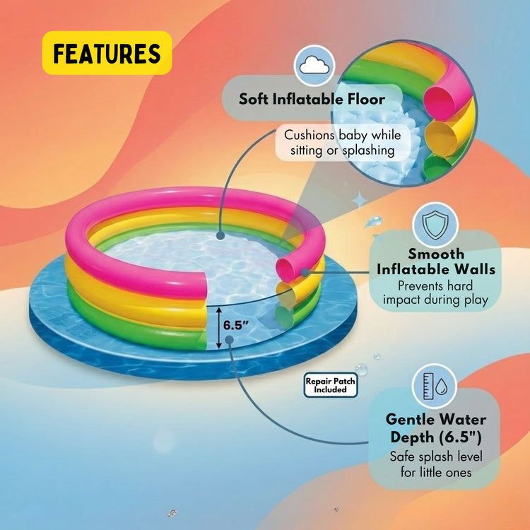 Intex Sunset Glow Baby Pool – 34" x 10" – Model 58924