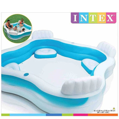 Intex Swim Center Family Lounge Pool – 90" x 90" x 26" – Model 56475