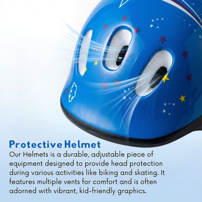 Kids Bike & Skate Helmet + 6-Piece Safety Gear Set – Adjustable, Breathable & Impact-Resistant for Cycling, Skating, Scooter Riding