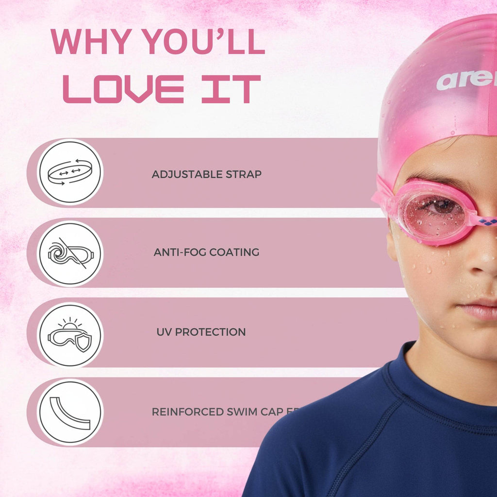 Kids Swim Set Anti-Fog Goggles, UV Protection, Leak-Proof Swimming Gear for Boys & Girls