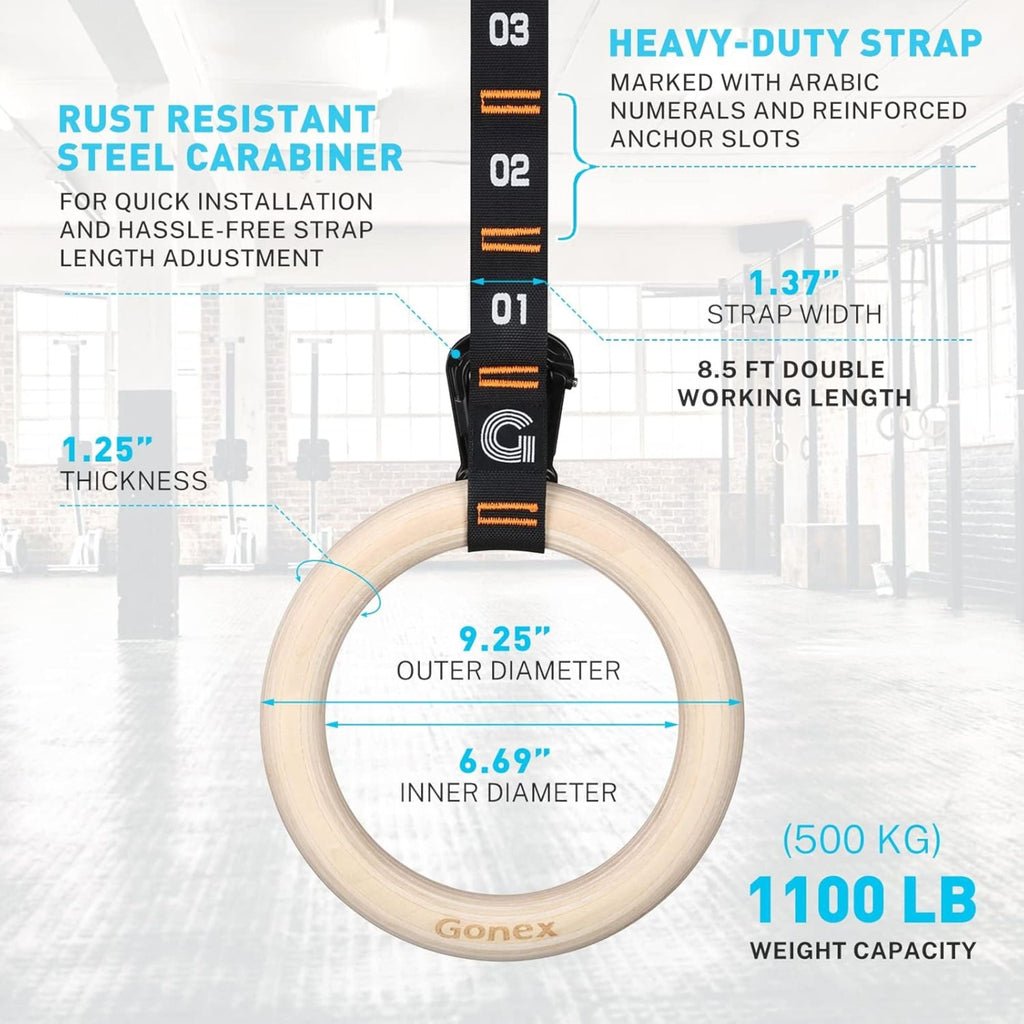 LivePro Fitness Rings – Durable Gymnastic Rings for Strength & Core Training