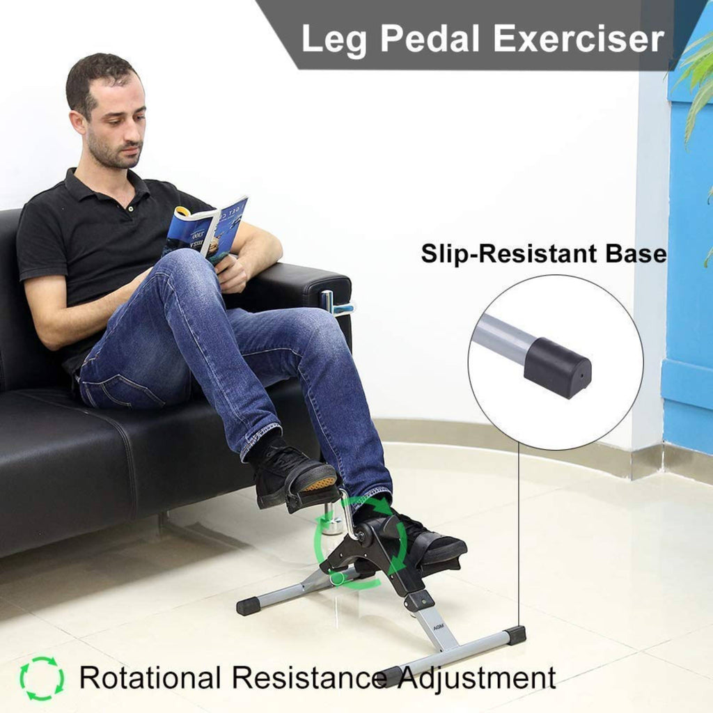 Portable Folding Pedal Exerciser for Arms & Legs – Under Desk Mini Bike