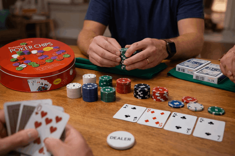 Professional Poker Chip Set 120PCS – Casino Style Chips with Cards & Dealer Button