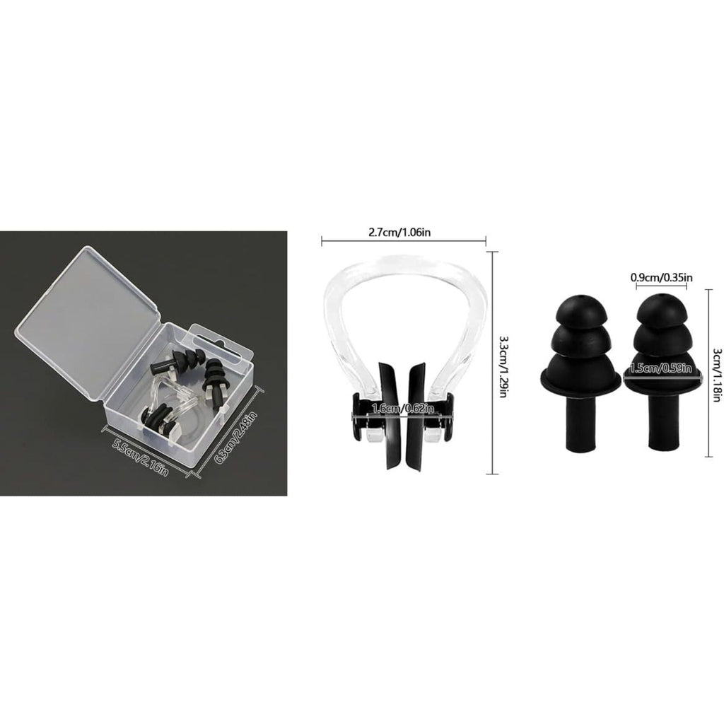 Silicone Nose Clip & Ear Plugs Set – Waterproof Swimming Accessory for All Ages