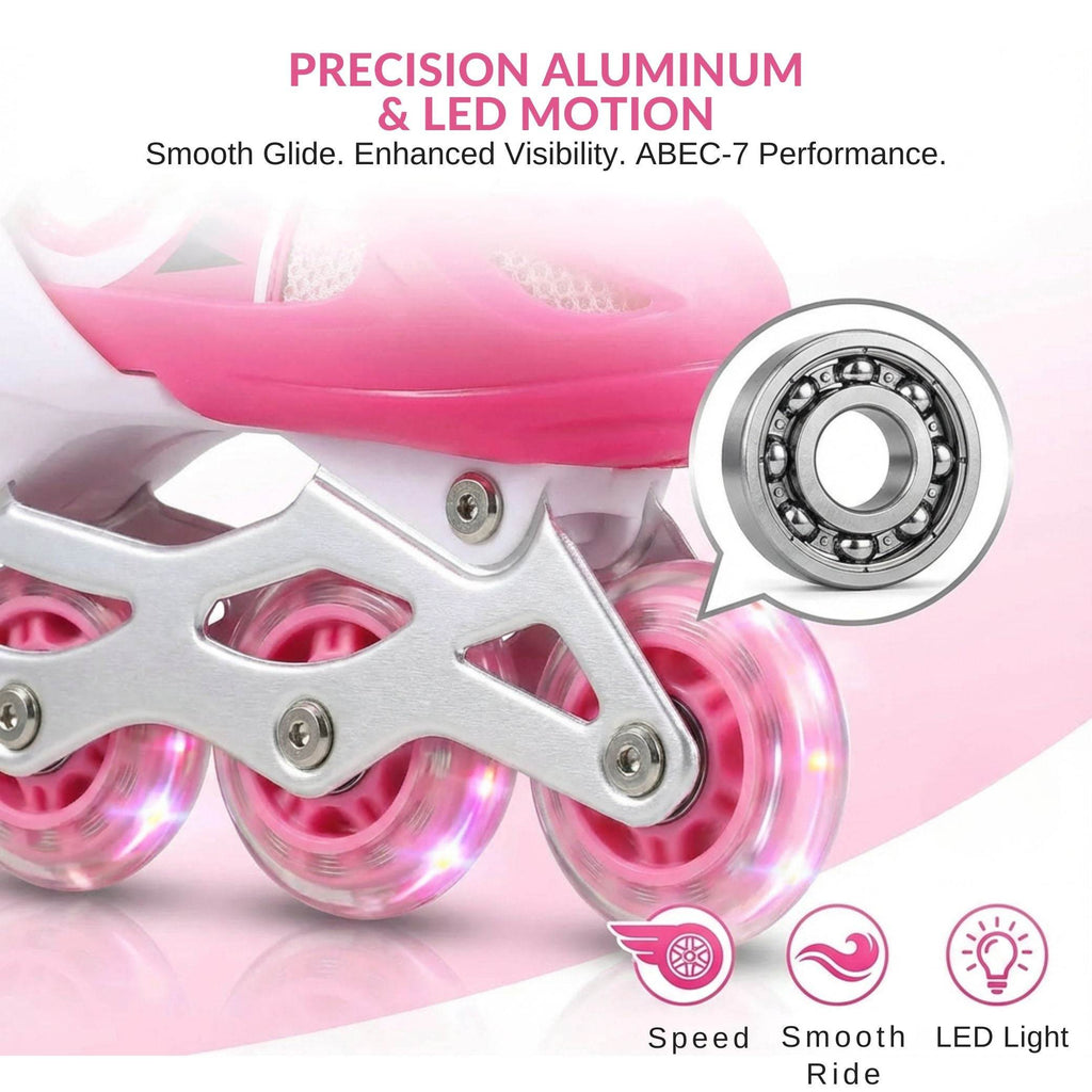 Sparkling Pink Inline Skates for Kids – Adjustable, Durable & Full of Fun