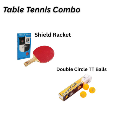 Table Tennis Combo (Shield Racket & Double Circle TT Balls)