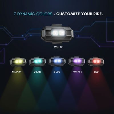 USB Rechargeable LED Bicycle Tail Light Waterproof Bike Rear Light with 7 Color Modes, Easy Mount, Night Safety Lamp