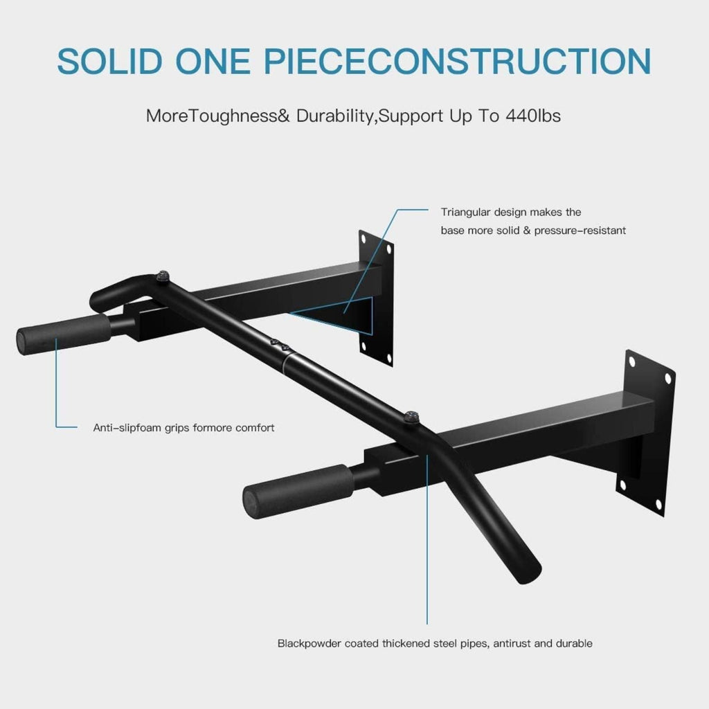 Wall Mounted Pull-Up Bar – Multi-Grip Chin-Up Station for Home Workouts